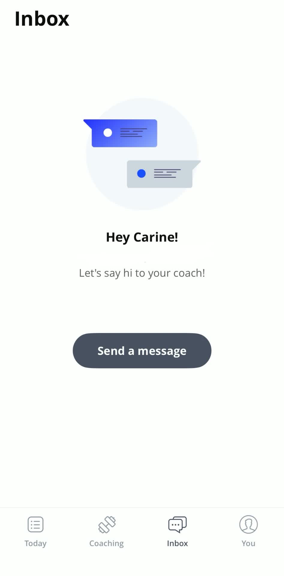 Inbox screen for messaging me